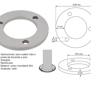 BRIDA SIN CUELLO PARA TUBO DE 2" (50.8mm)